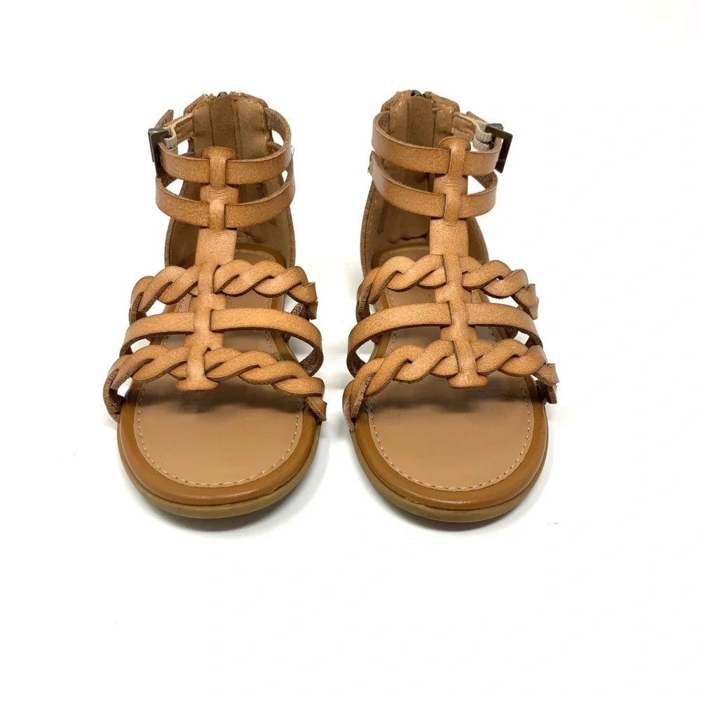 Indigo rd. Natural Tan Gladiator Strapped Sandals Shoes Little Girls size 10